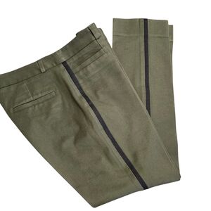 Banana Republic Green Ankle Cropped Pants with Black Stripe